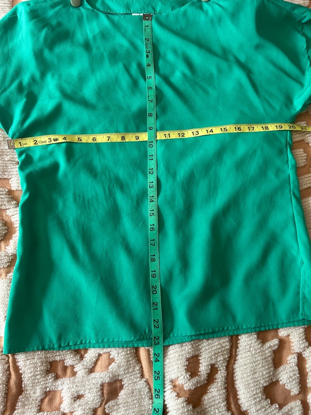Vintage 80s Anne Klein II Emerald Green Draped Blouse - Picture 6 of 7
